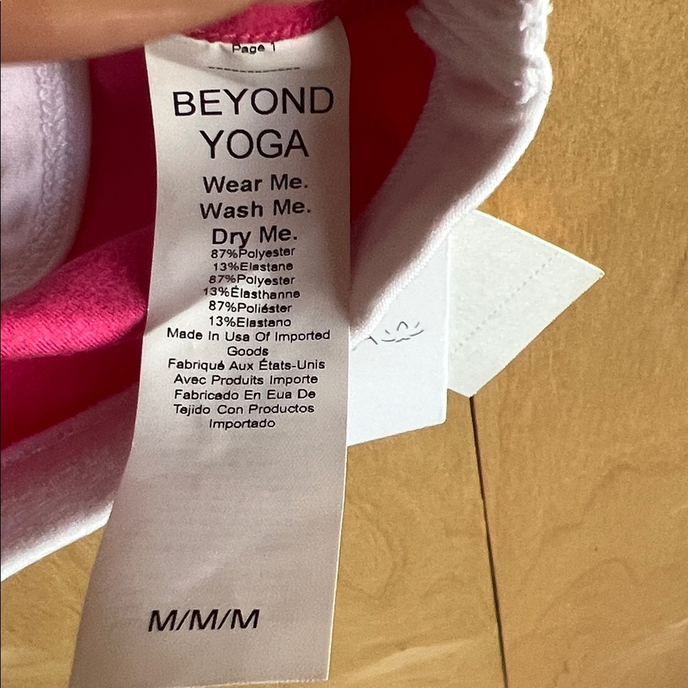 Beyond Yoga Pink and White Sports Bra - Picture 6 of 6
